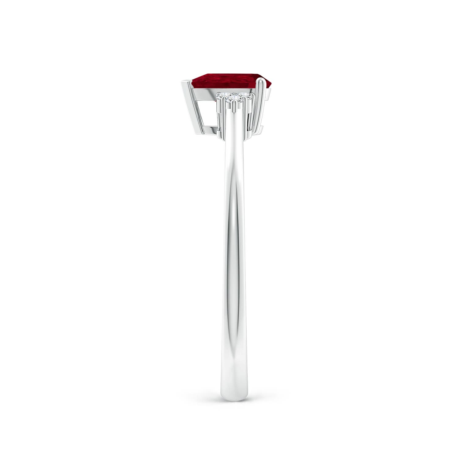 AA - Ruby / 0.45 CT / 14 KT White Gold