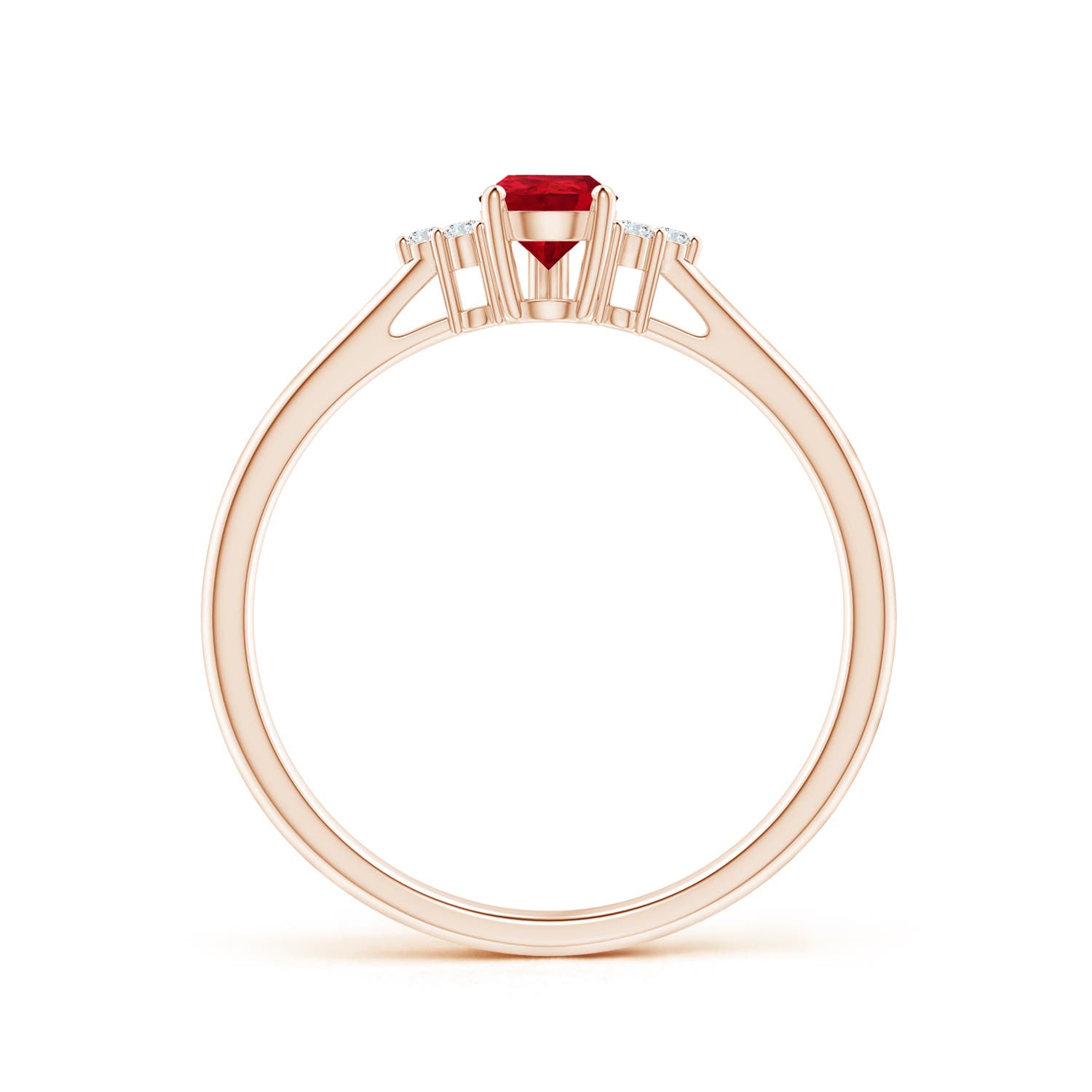 AAA - Ruby / 0.45 CT / 14 KT Rose Gold