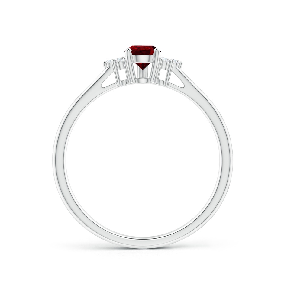 6x4mm AAAA Pear Ruby Solitaire Ring with Trio Diamond Accents in P950 Platinum side-1