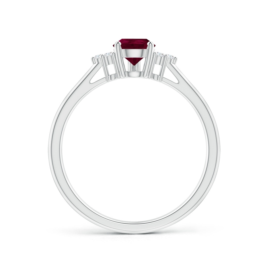 7x5mm A Pear Ruby Solitaire Ring with Trio Diamond Accents in P950 Platinum side-1