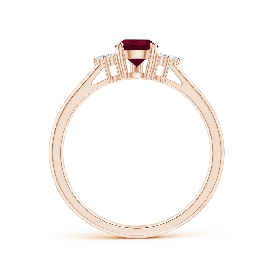 7x5mm A Pear Ruby Solitaire Ring with Trio Diamond Accents in Rose Gold side-1