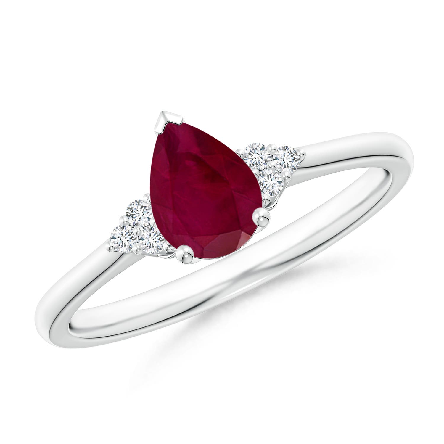 A - Ruby / 0.86 CT / 14 KT White Gold