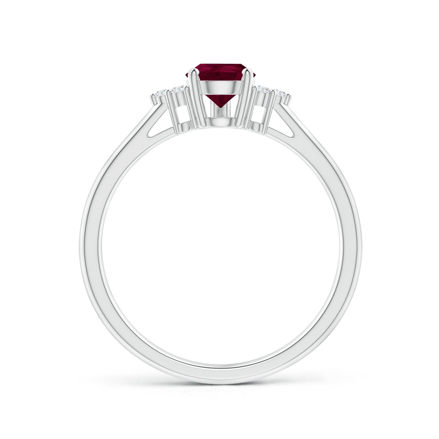 A - Ruby / 0.86 CT / 14 KT White Gold