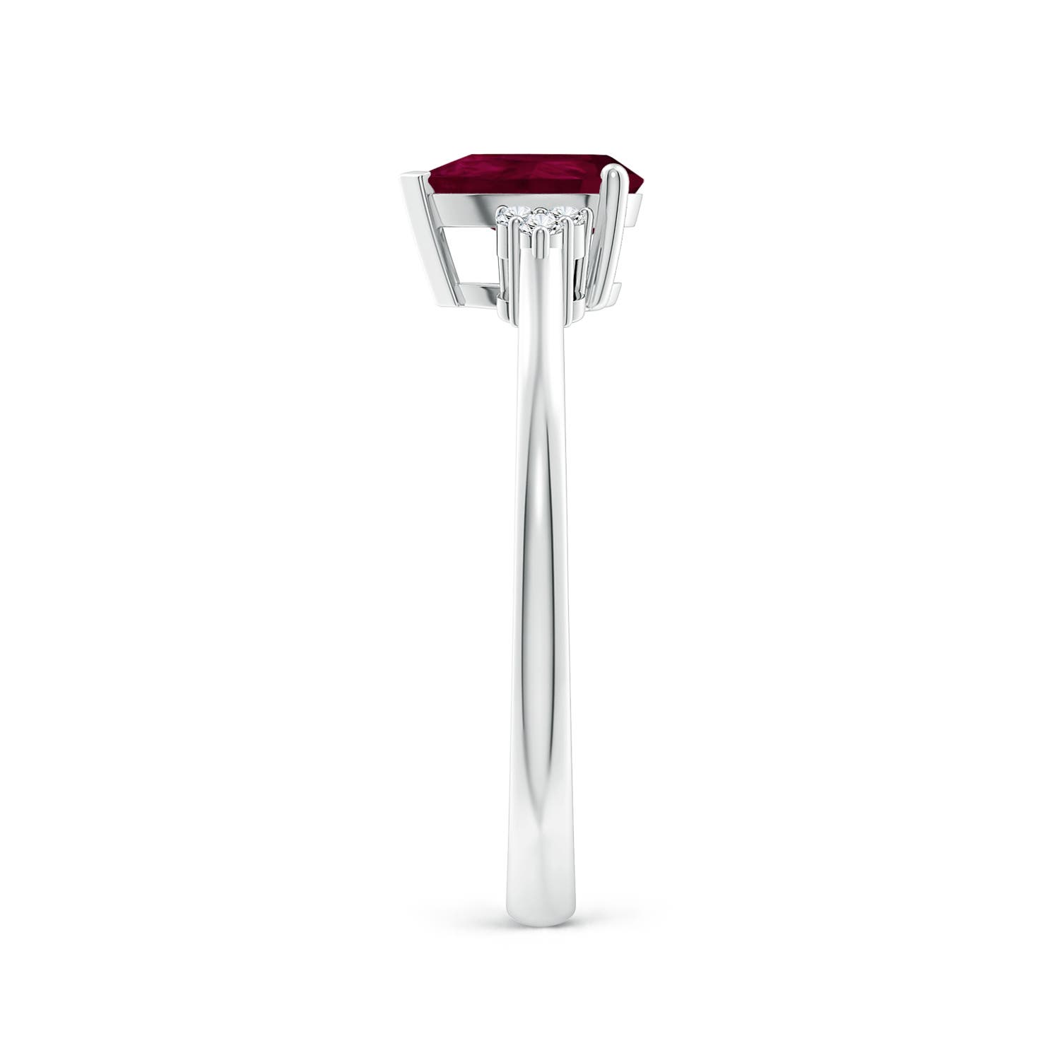 A - Ruby / 0.86 CT / 14 KT White Gold