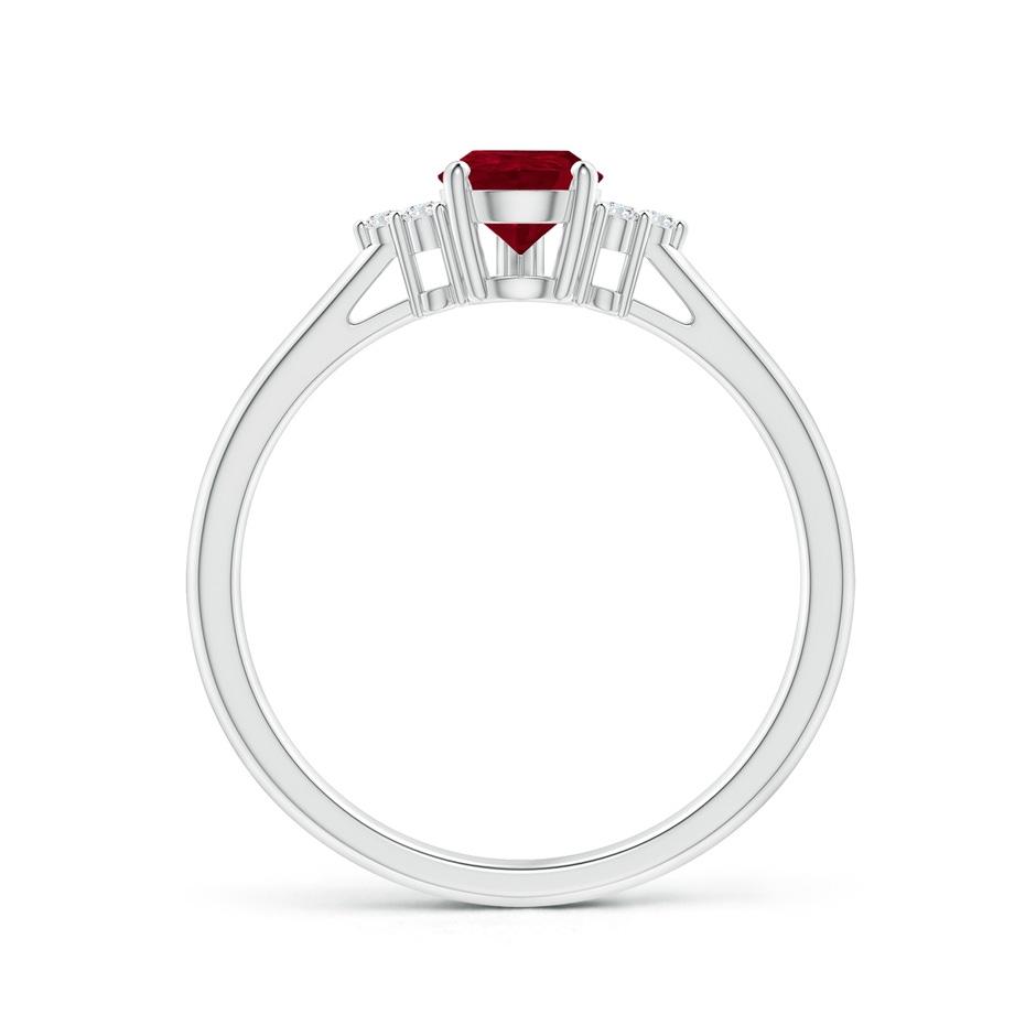 7x5mm AA Pear Ruby Solitaire Ring with Trio Diamond Accents in P950 Platinum side-1