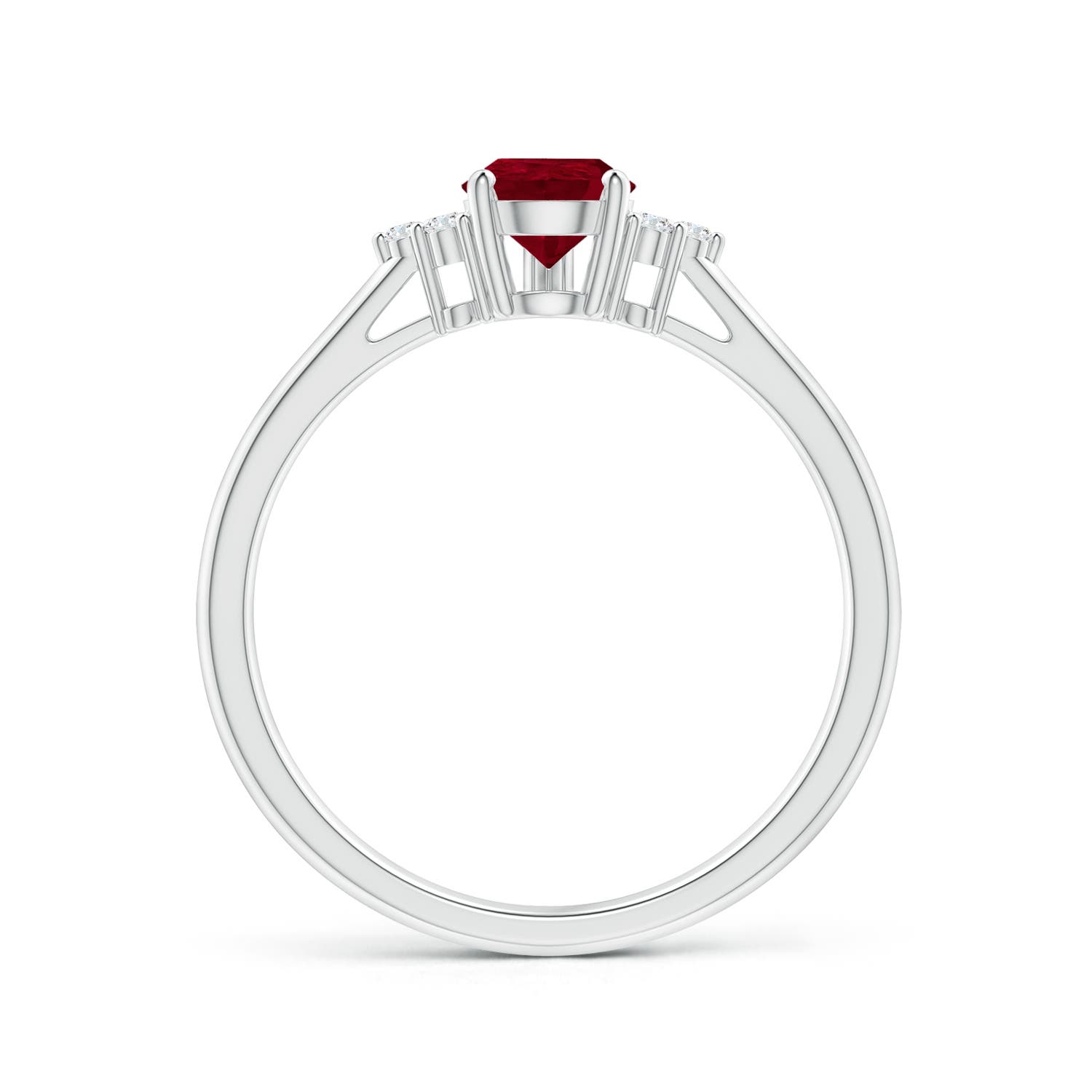 AA - Ruby / 0.86 CT / 14 KT White Gold