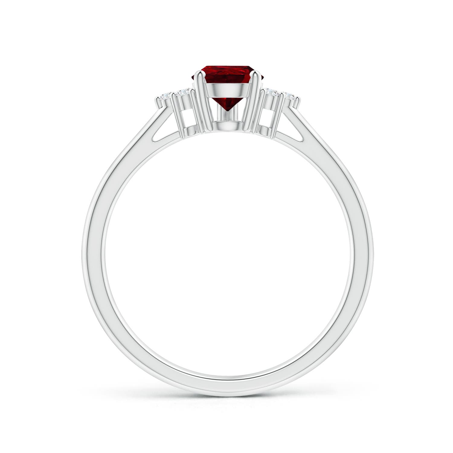 AAAA - Ruby / 0.86 CT / 14 KT White Gold