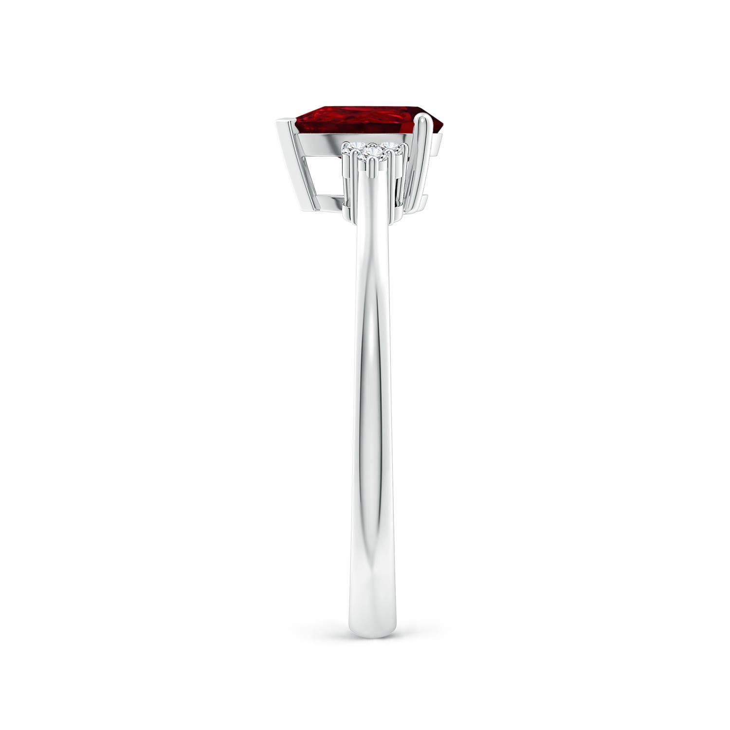 AAAA - Ruby / 0.86 CT / 14 KT White Gold