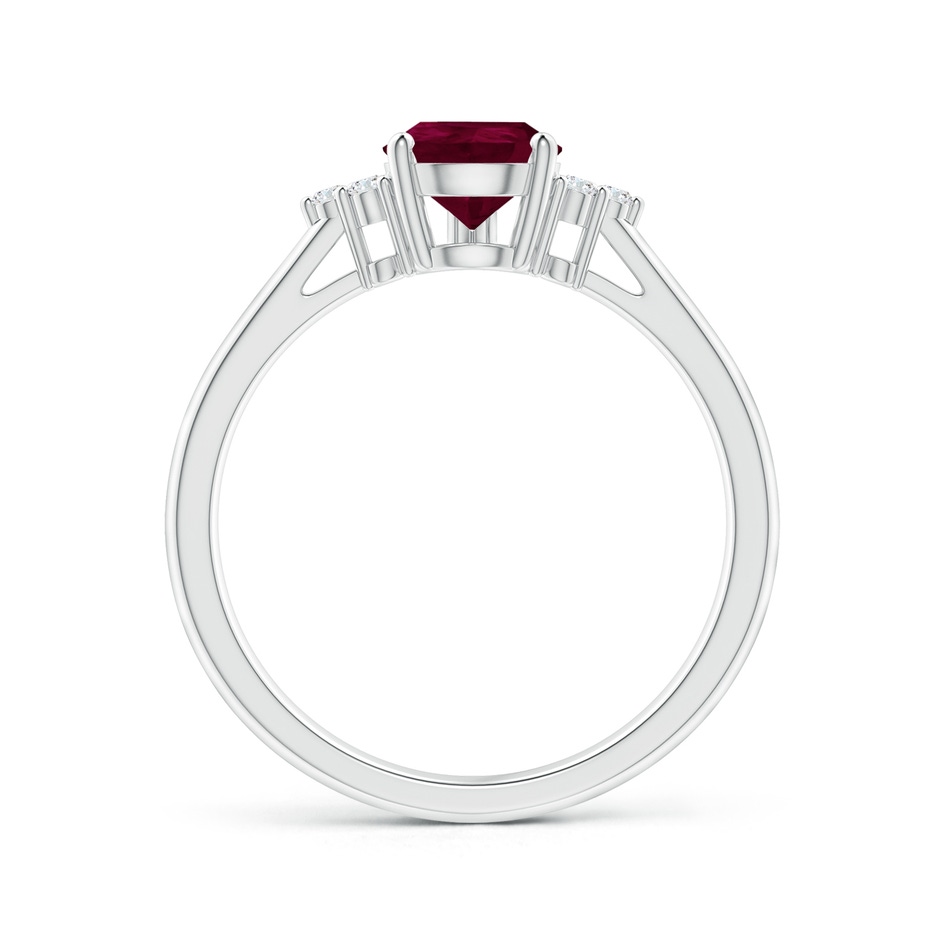 8x6mm A Pear Ruby Solitaire Ring with Trio Diamond Accents in White Gold side-1