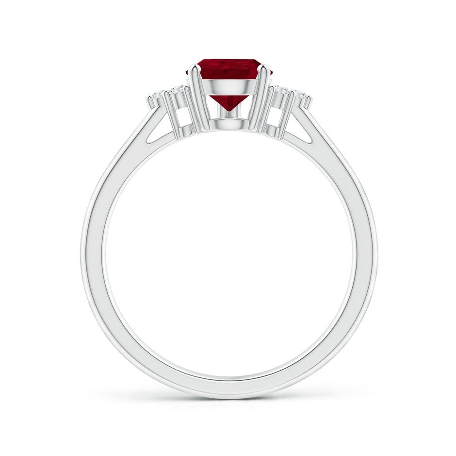 8x6mm AA Pear Ruby Solitaire Ring with Trio Diamond Accents in White Gold side-1