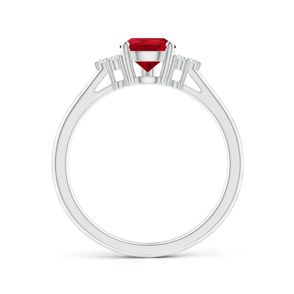 8x6mm AAA Pear Ruby Solitaire Ring with Trio Diamond Accents in P950 Platinum side-1