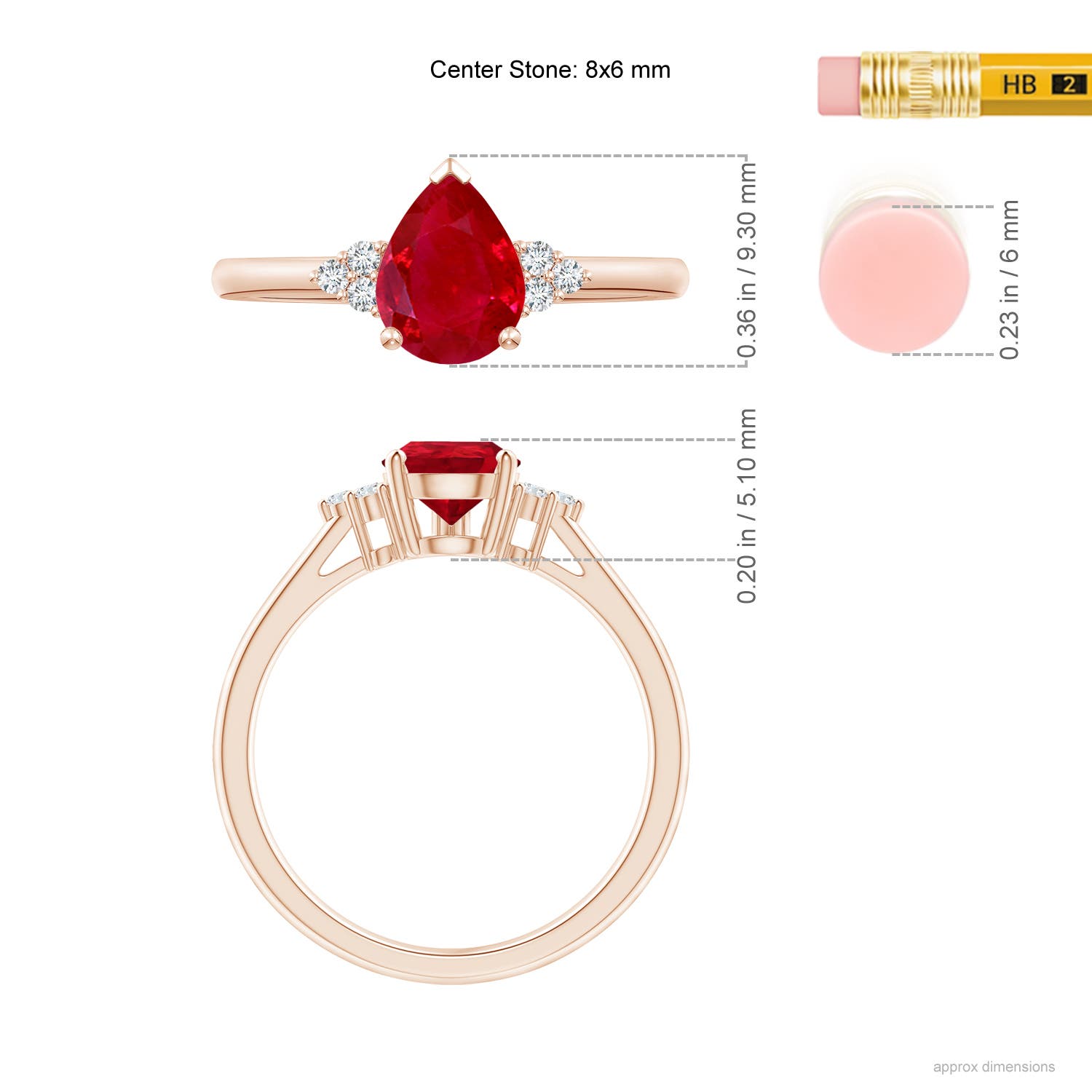 AAA - Ruby / 1.22 CT / 14 KT Rose Gold