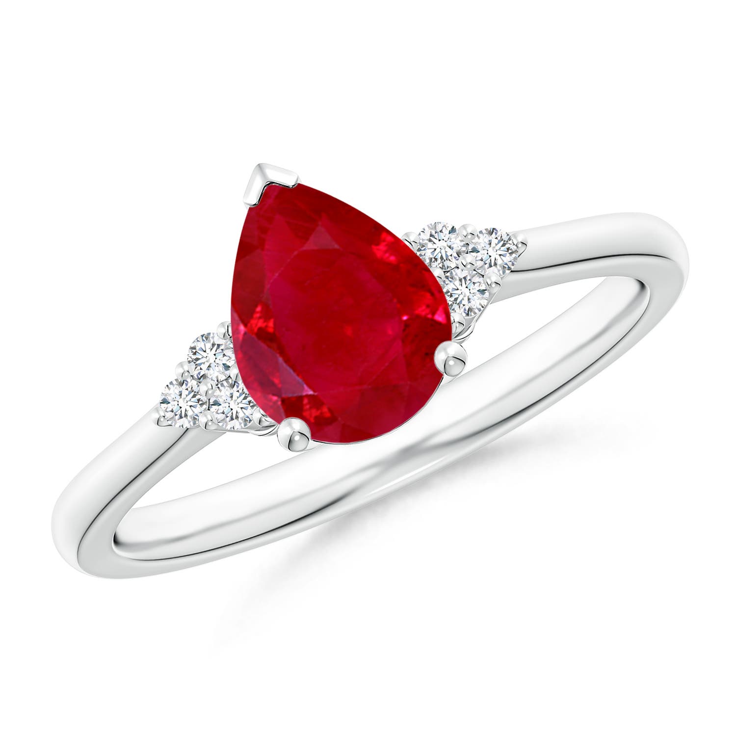 AAA - Ruby / 1.22 CT / 14 KT White Gold