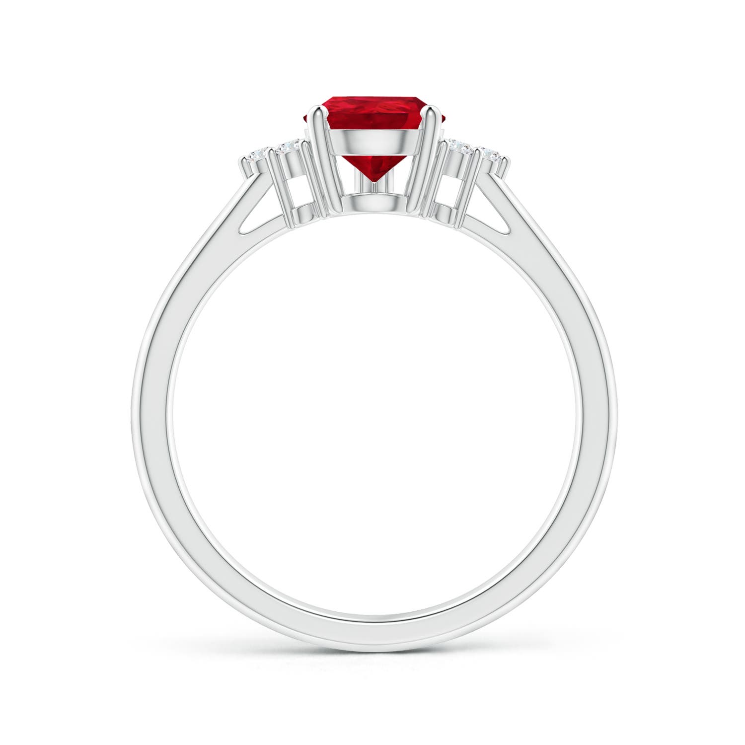 AAA - Ruby / 1.22 CT / 14 KT White Gold