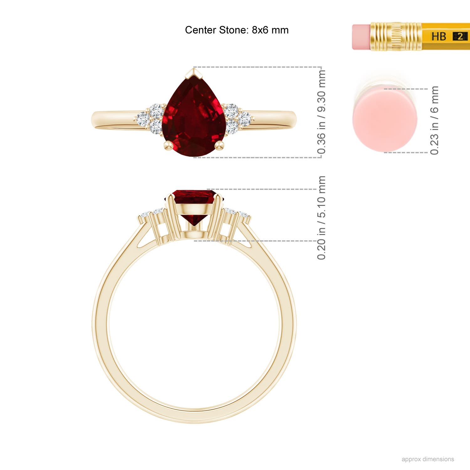 AAAA - Ruby / 1.22 CT / 14 KT Yellow Gold