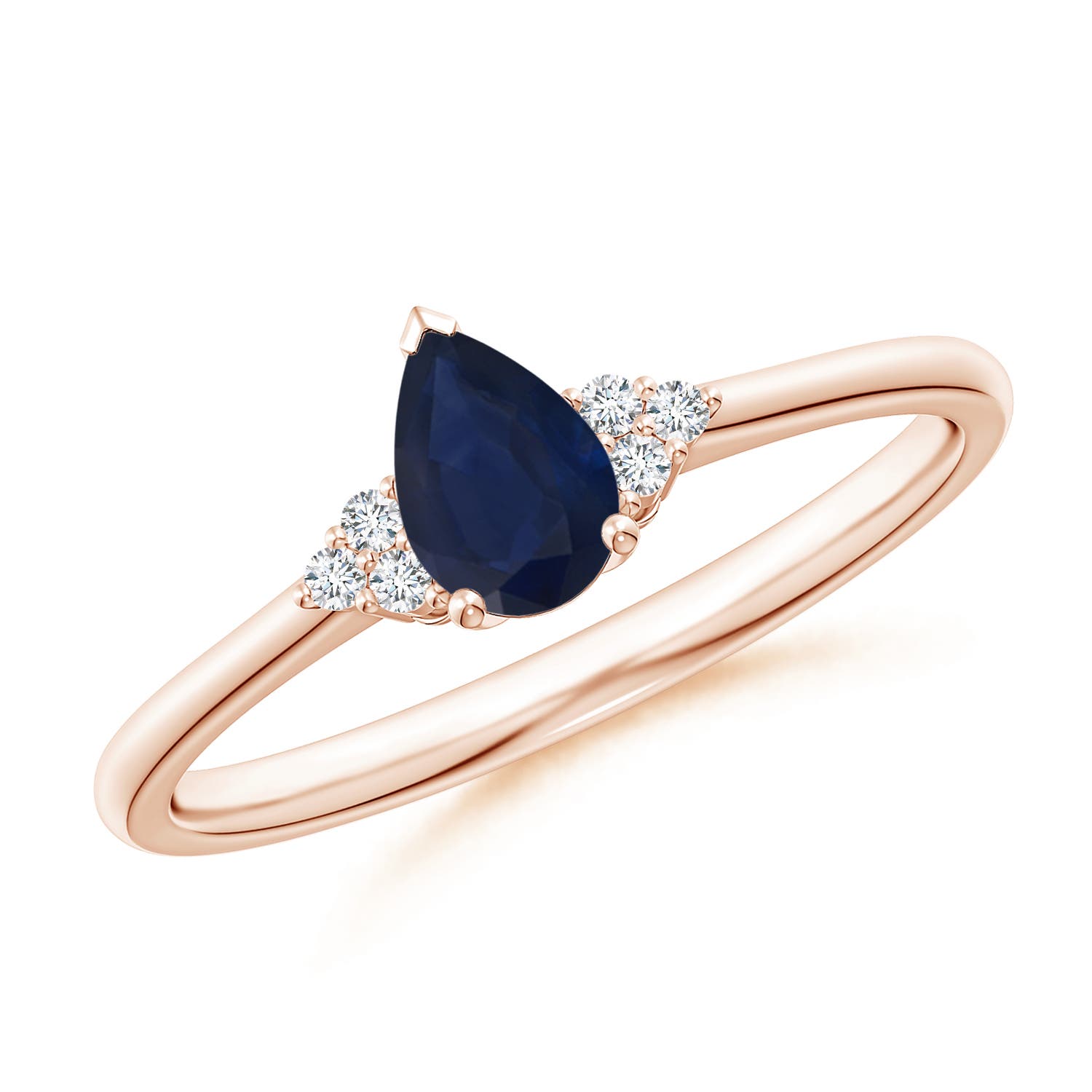 A - Blue Sapphire / 0.45 CT / 14 KT Rose Gold