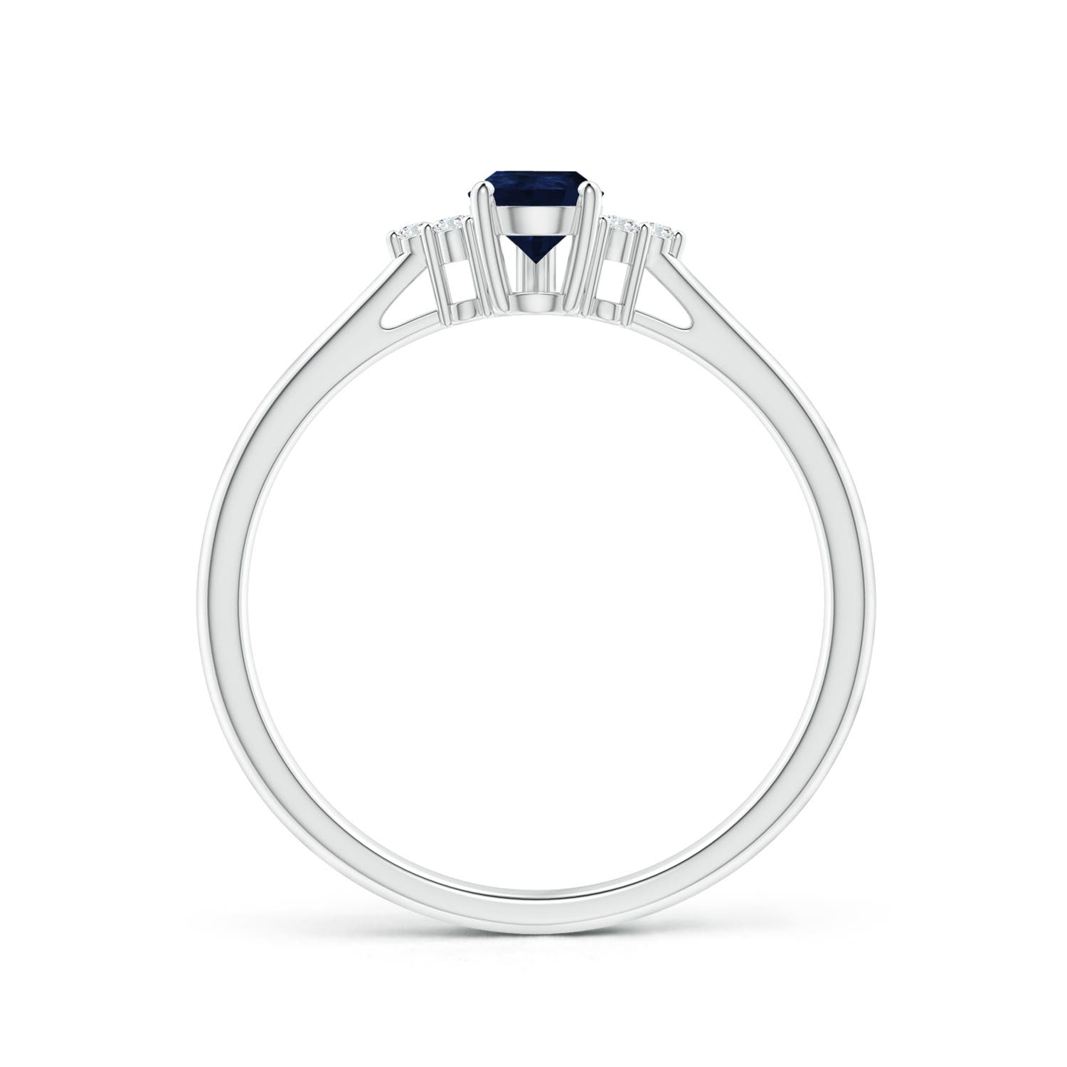 A - Blue Sapphire / 0.45 CT / 14 KT White Gold