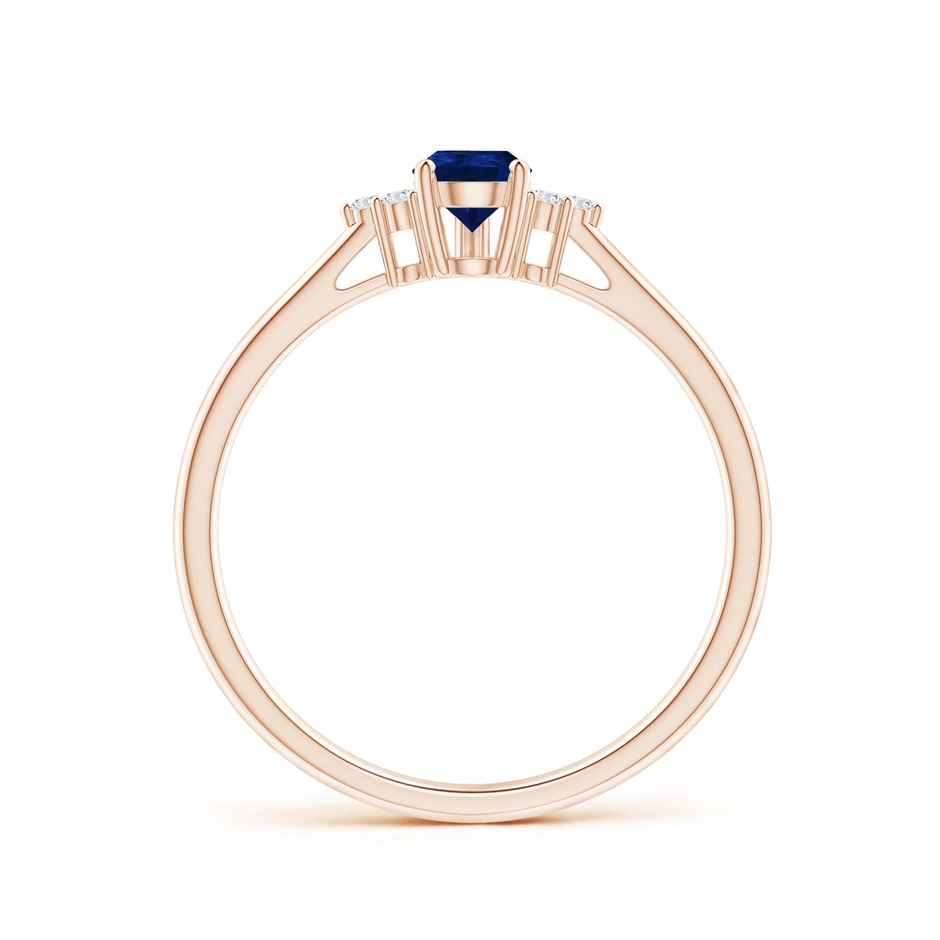 6x4mm AA Pear Sapphire Solitaire Ring with Trio Diamond Accents in 9K Rose Gold side-1