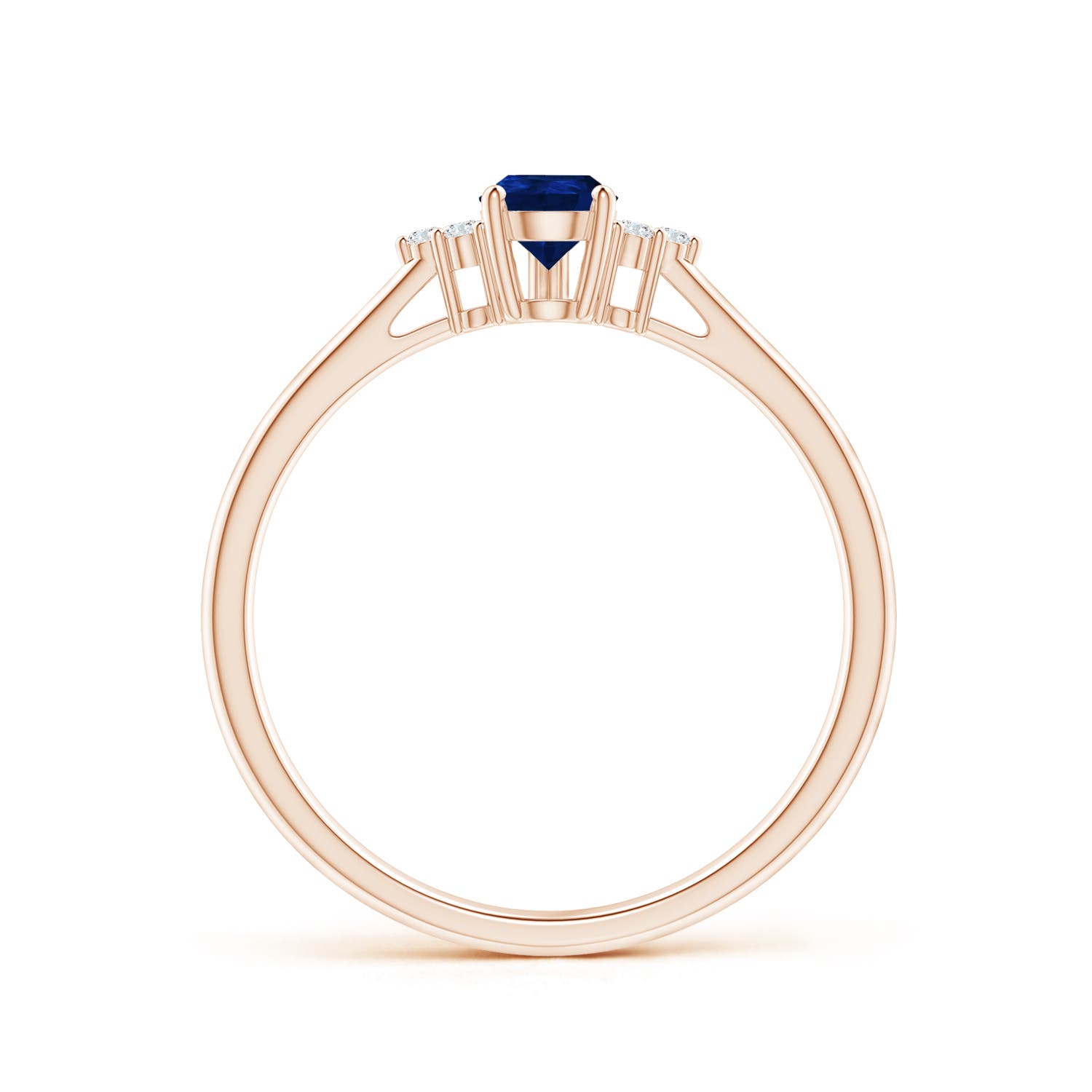 AA - Blue Sapphire / 0.45 CT / 14 KT Rose Gold