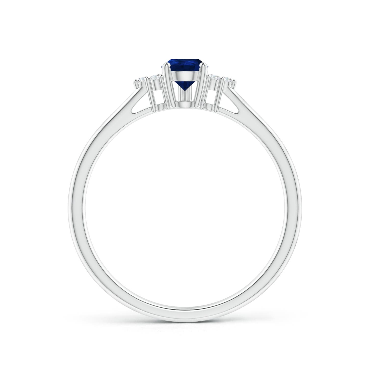 AA - Blue Sapphire / 0.45 CT / 14 KT White Gold