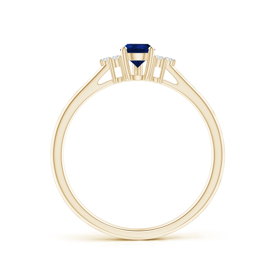 6x4mm AA Pear Sapphire Solitaire Ring with Trio Diamond Accents in Yellow Gold side-1
