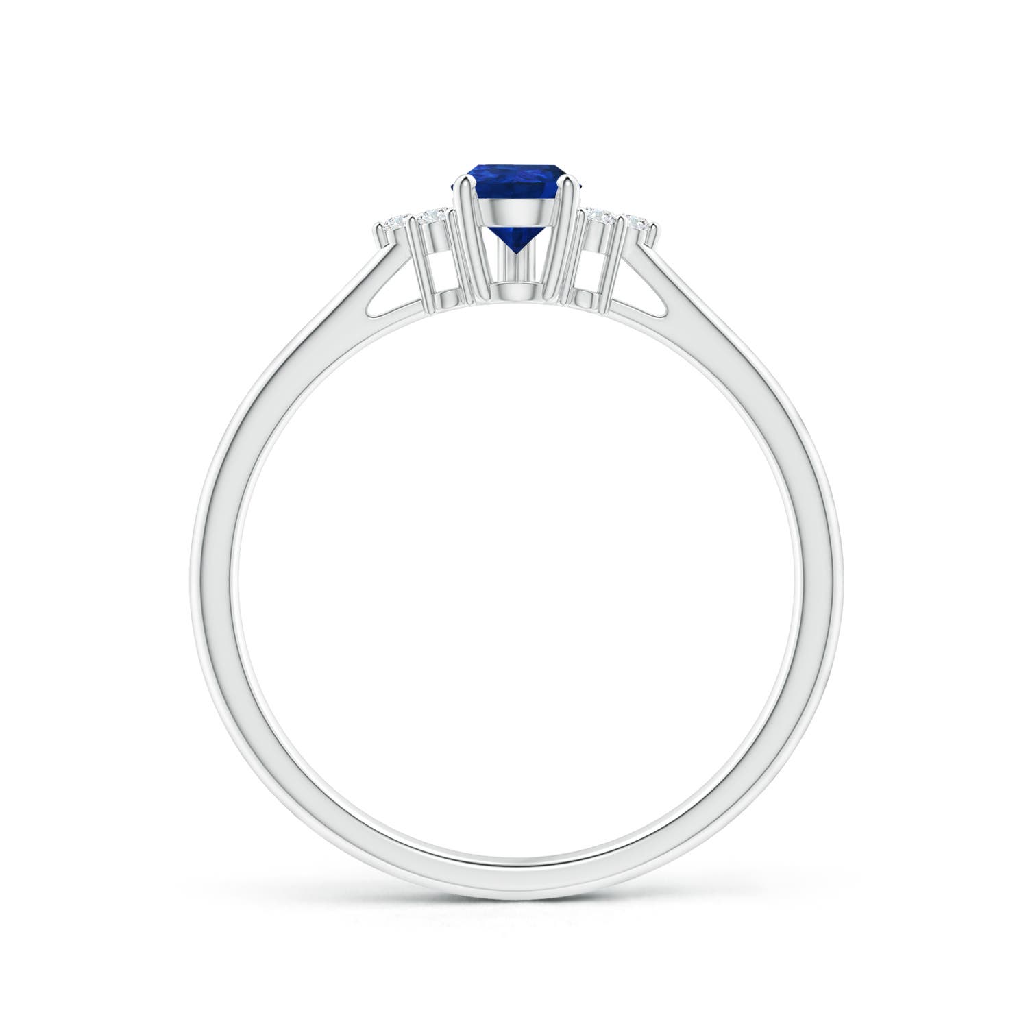 AAA - Blue Sapphire / 0.45 CT / 14 KT White Gold