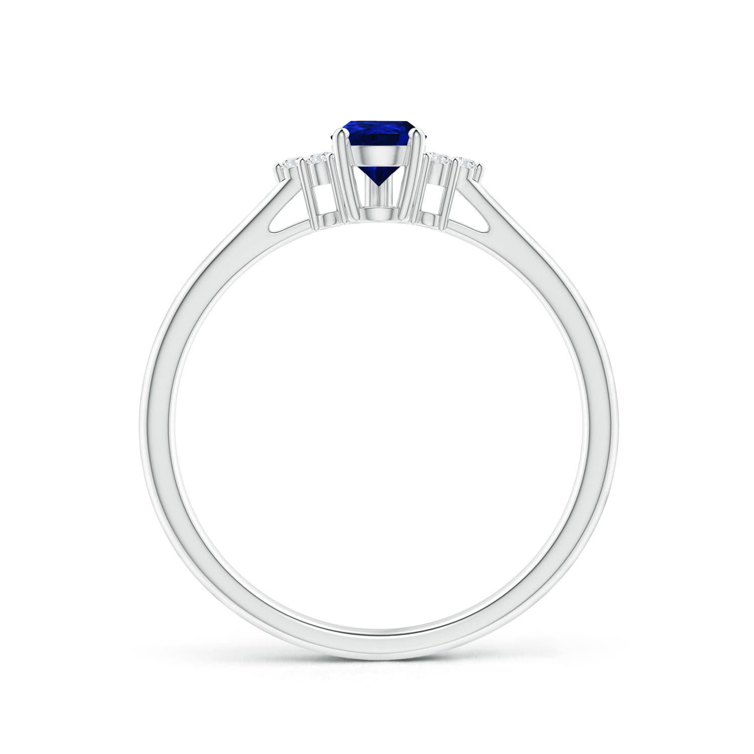 AAAA - Blue Sapphire / 0.45 CT / 14 KT White Gold