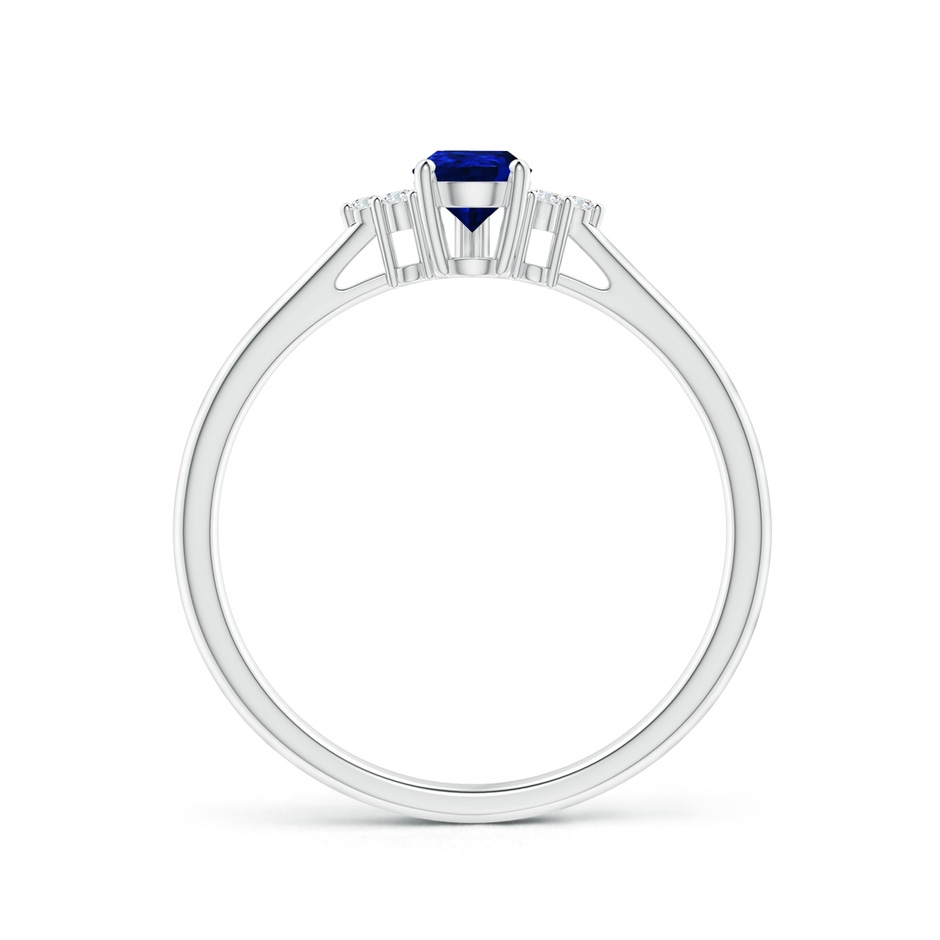 6x4mm AAAA Pear Sapphire Solitaire Ring with Trio Diamond Accents in White Gold side-1