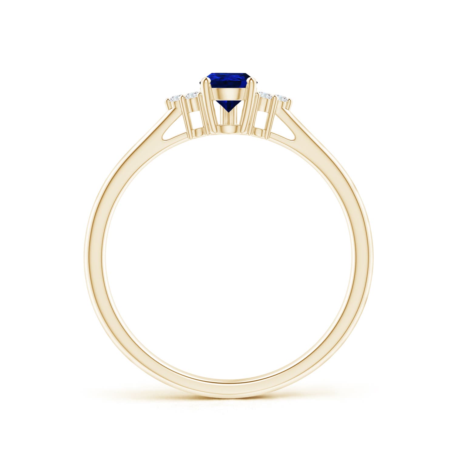 AAAA - Blue Sapphire / 0.45 CT / 14 KT Yellow Gold