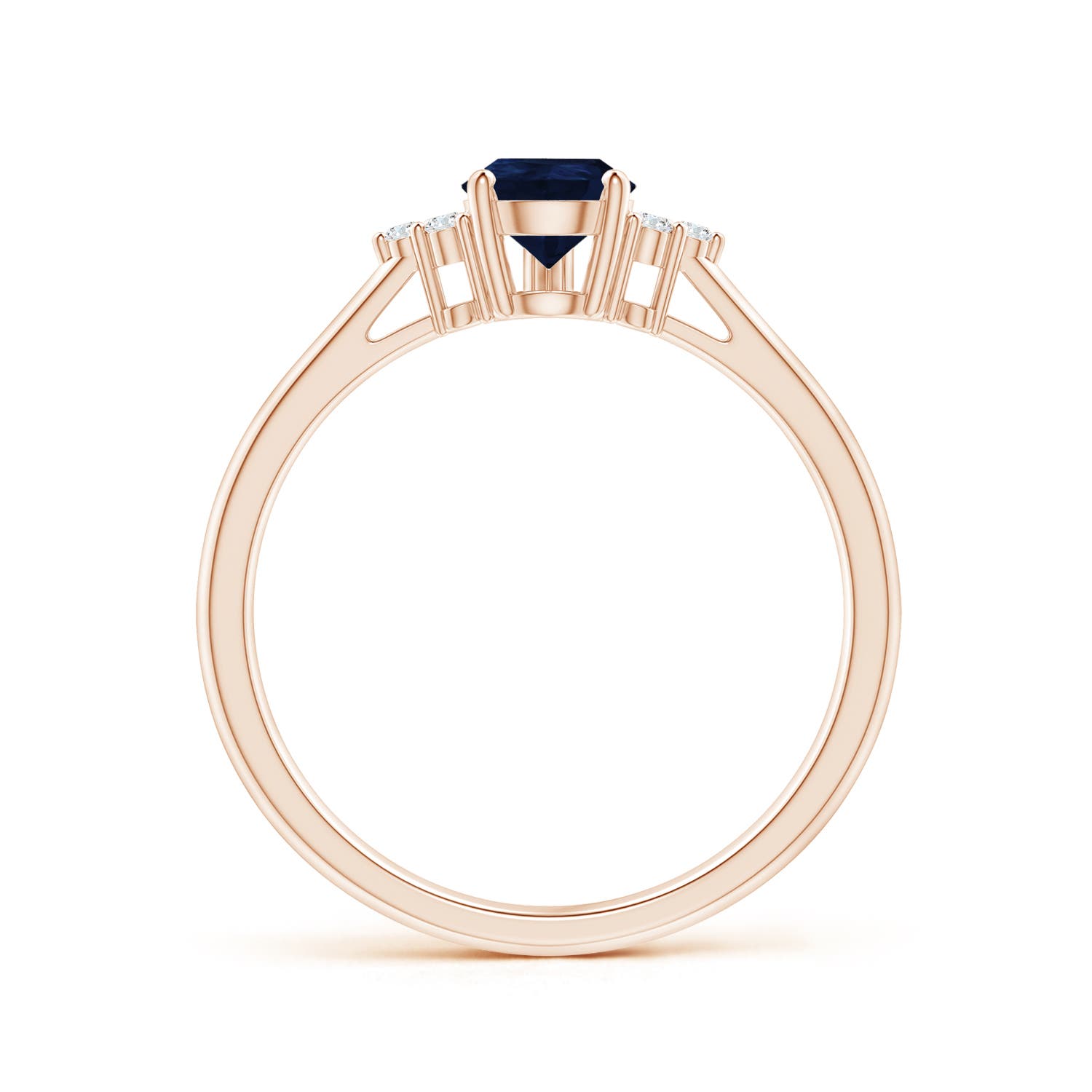 A - Blue Sapphire / 0.81 CT / 14 KT Rose Gold