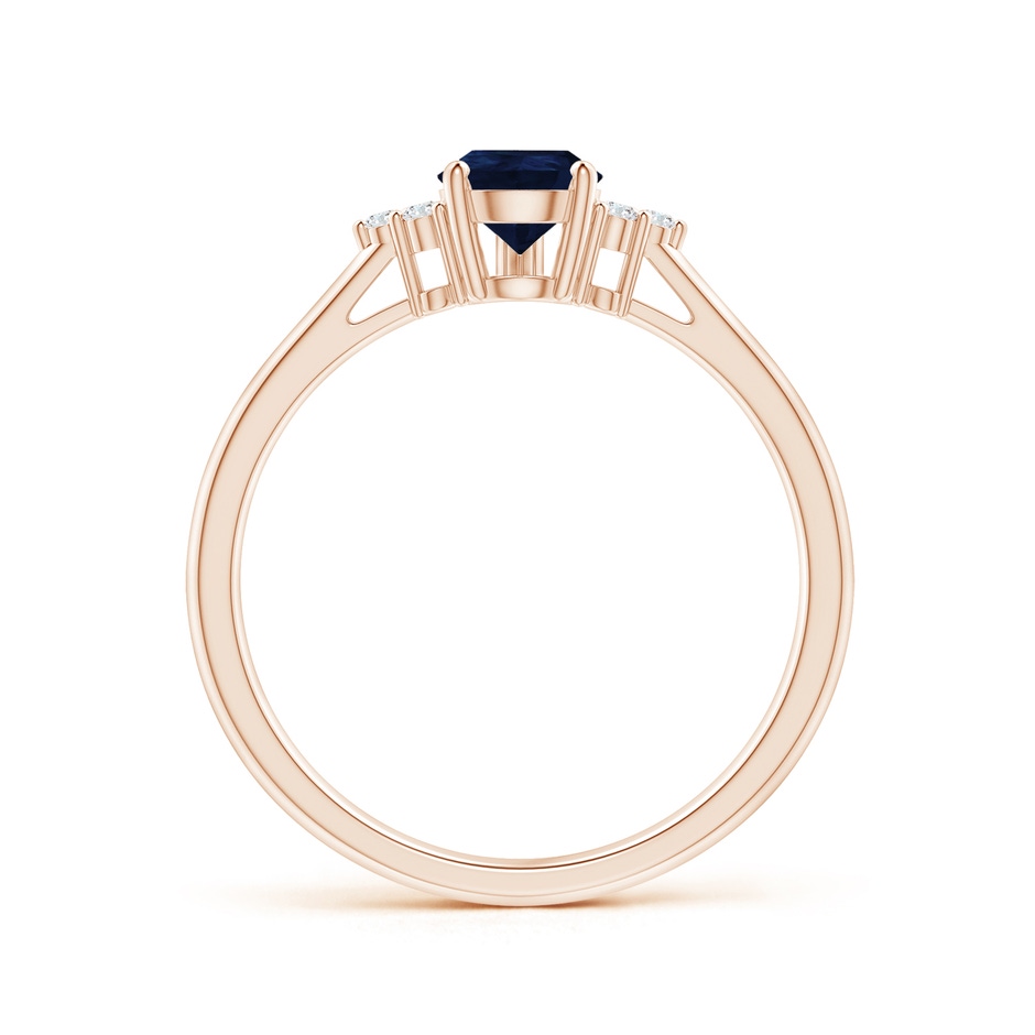 7x5mm A Pear Sapphire Solitaire Ring with Trio Diamond Accents in Rose Gold side-1