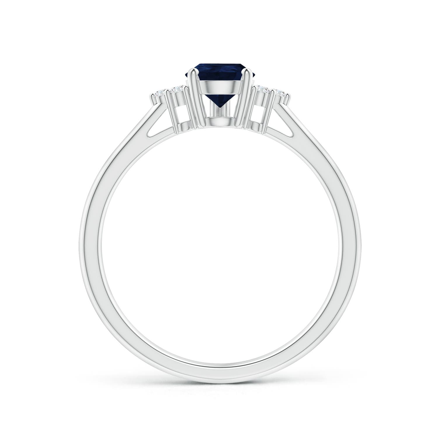 A - Blue Sapphire / 0.81 CT / 14 KT White Gold