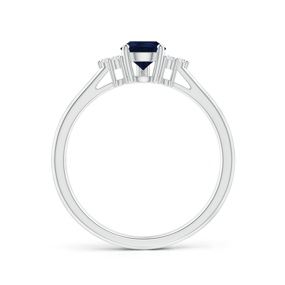 7x5mm A Pear Sapphire Solitaire Ring with Trio Diamond Accents in White Gold side-1