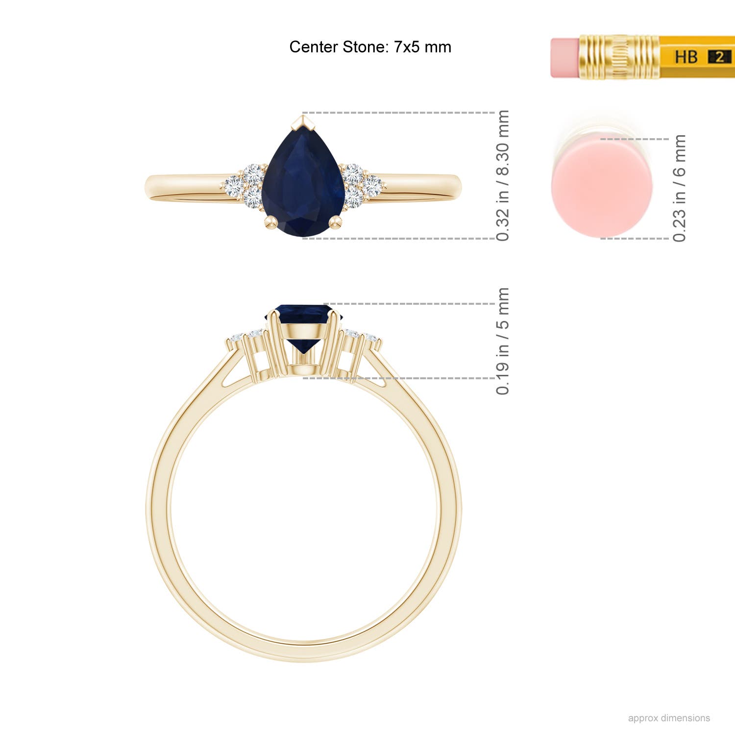 A - Blue Sapphire / 0.81 CT / 14 KT Yellow Gold