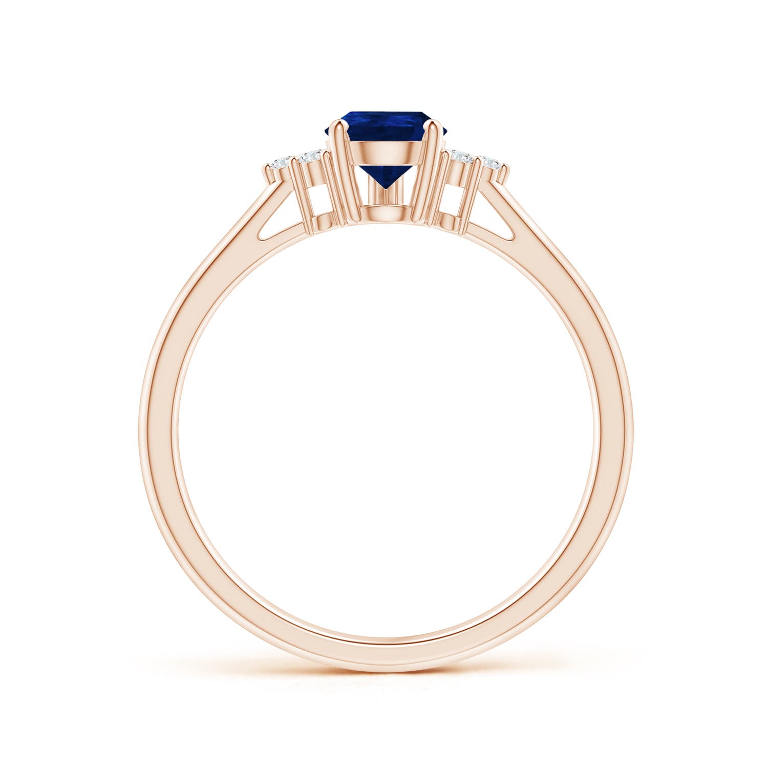 AA - Blue Sapphire / 0.81 CT / 14 KT Rose Gold