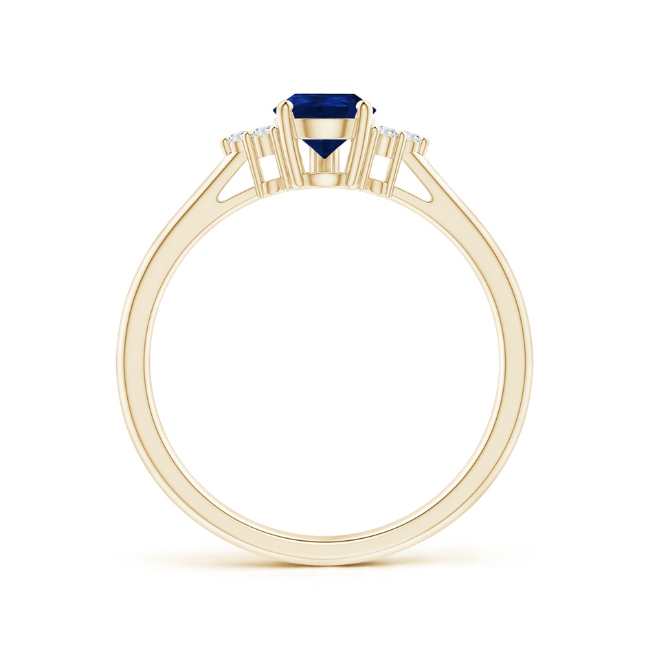 7x5mm AA Pear Sapphire Solitaire Ring with Trio Diamond Accents in Yellow Gold side-1