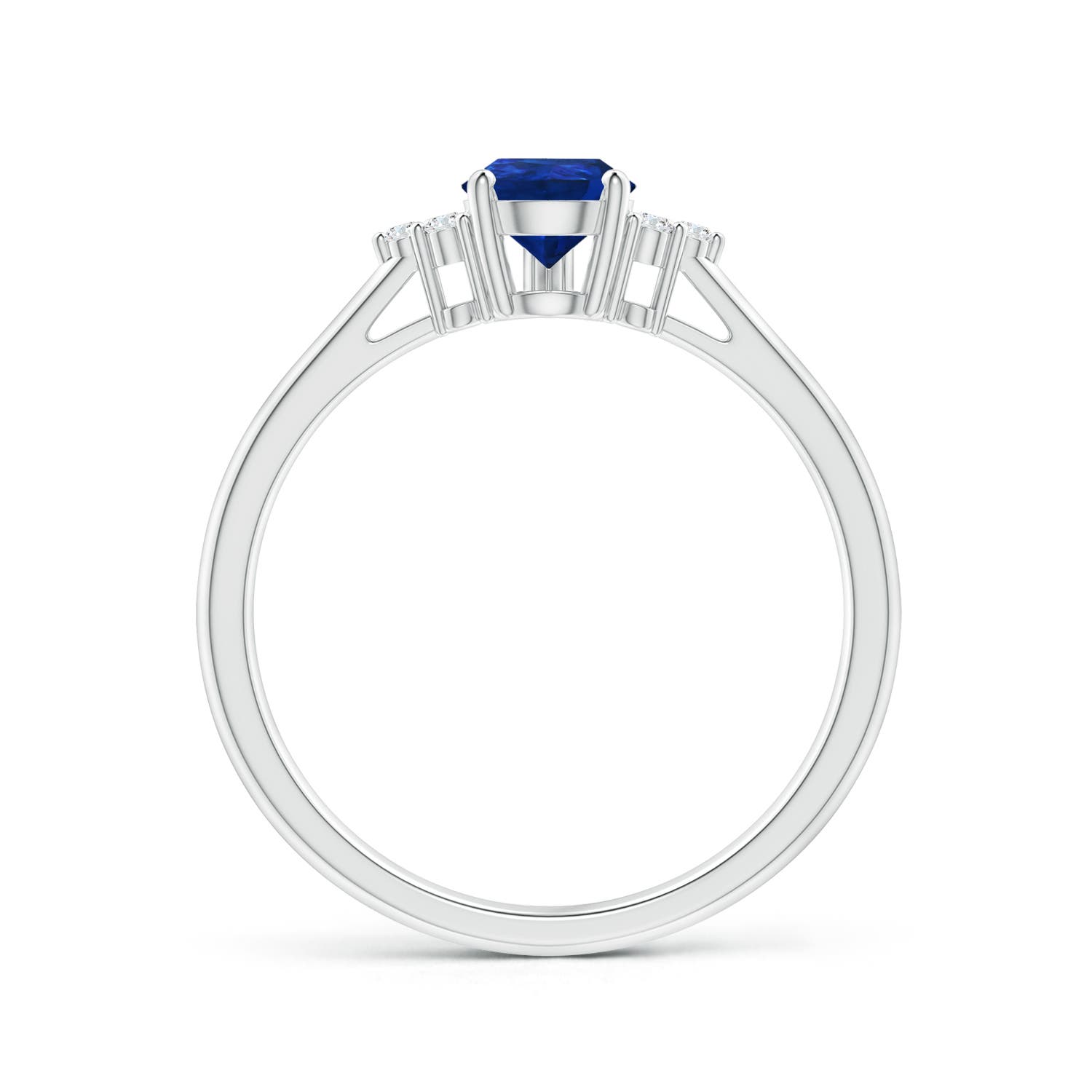 AAA - Blue Sapphire / 0.81 CT / 14 KT White Gold