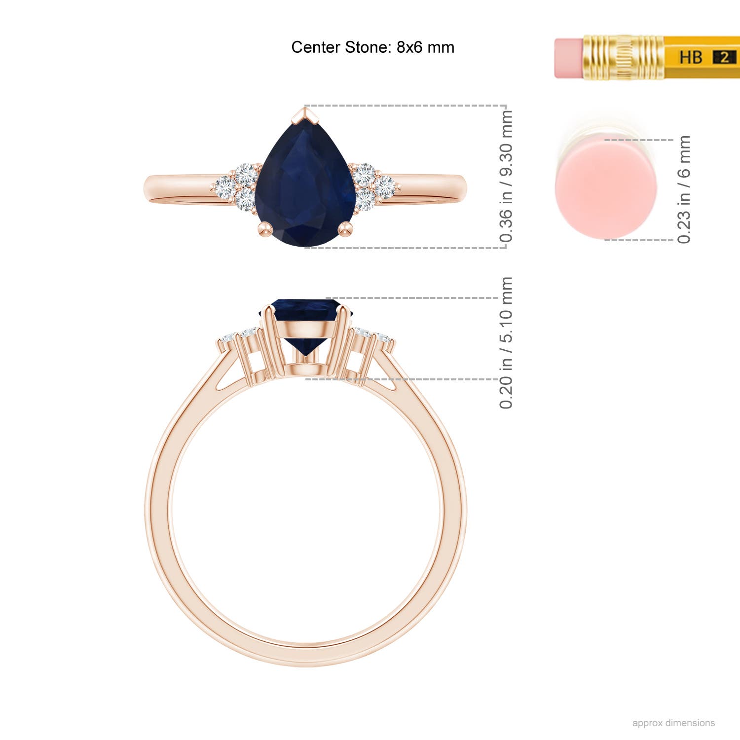 A - Blue Sapphire / 1.22 CT / 14 KT Rose Gold