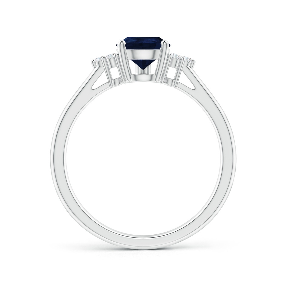 8x6mm A Pear Sapphire Solitaire Ring with Trio Diamond Accents in White Gold side-1