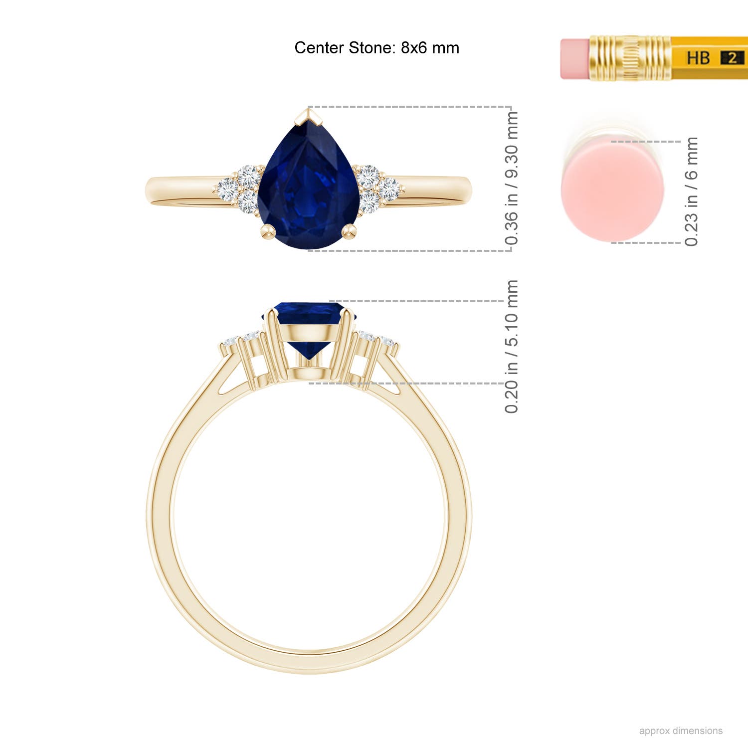 AA - Blue Sapphire / 1.22 CT / 14 KT Yellow Gold