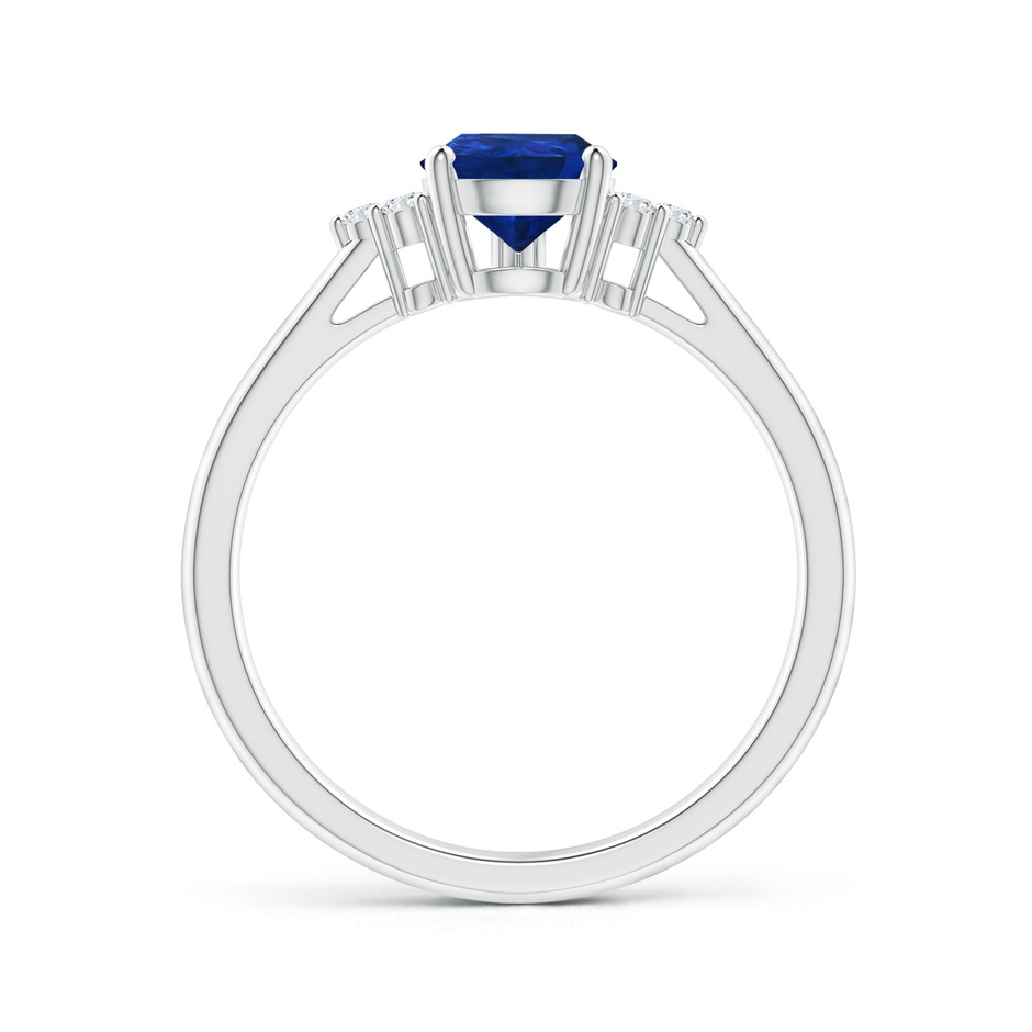 8x6mm AAA Pear Sapphire Solitaire Ring with Trio Diamond Accents in White Gold side-1