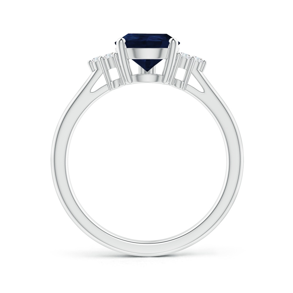 9x7mm A Pear Sapphire Solitaire Ring with Trio Diamond Accents in White Gold side-1
