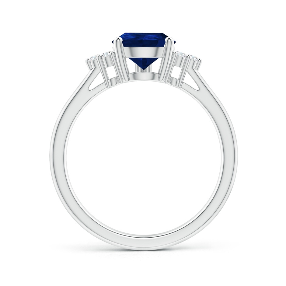 9x7mm AA Pear Sapphire Solitaire Ring with Trio Diamond Accents in P950 Platinum side-1