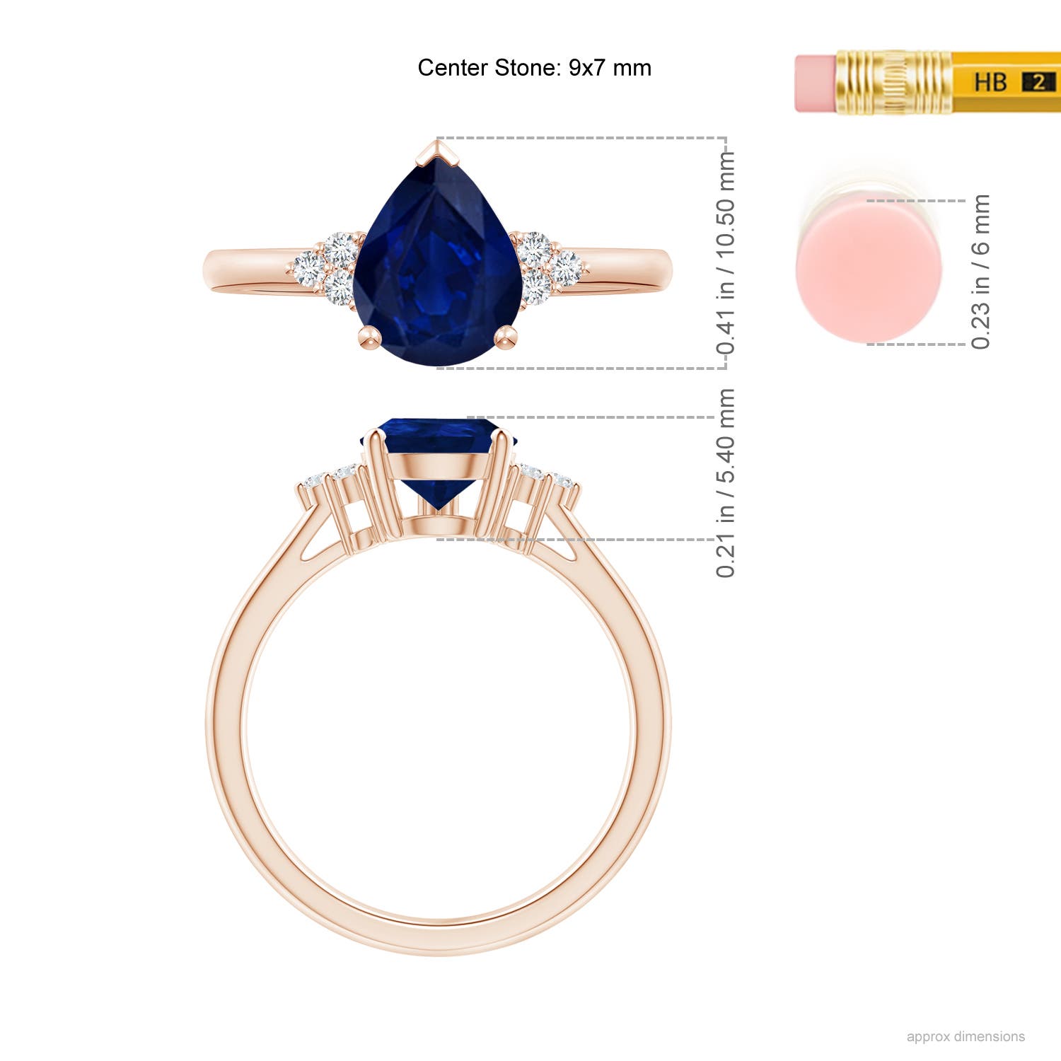 AA - Blue Sapphire / 1.83 CT / 14 KT Rose Gold