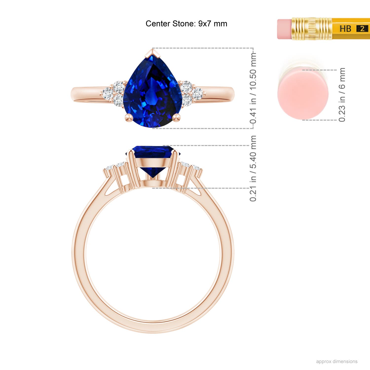 AAAA - Blue Sapphire / 1.83 CT / 14 KT Rose Gold