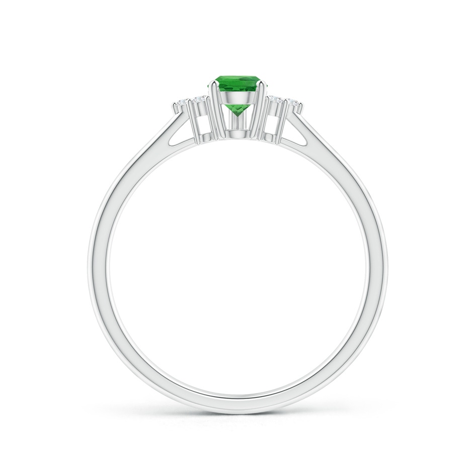 6x4mm AAA Pear Tsavorite Solitaire Ring with Trio Diamond Accents in White Gold side-1