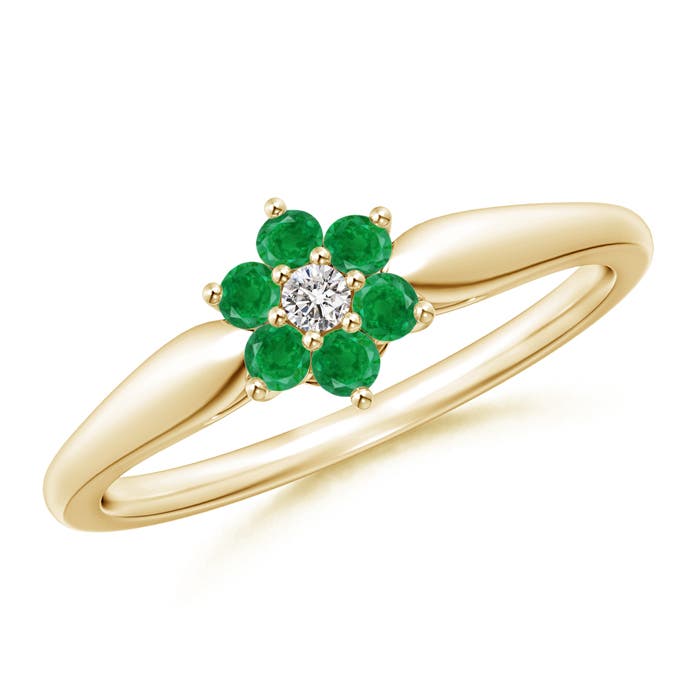 AA- Emerald / 0.31 CT / 14 KT Yellow Gold