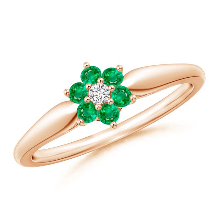 AAA- Emerald / 0.31 CT / 14 KT Rose Gold