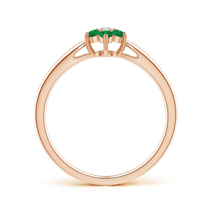AAA - Emerald / 0.31 CT / 14 KT Rose Gold