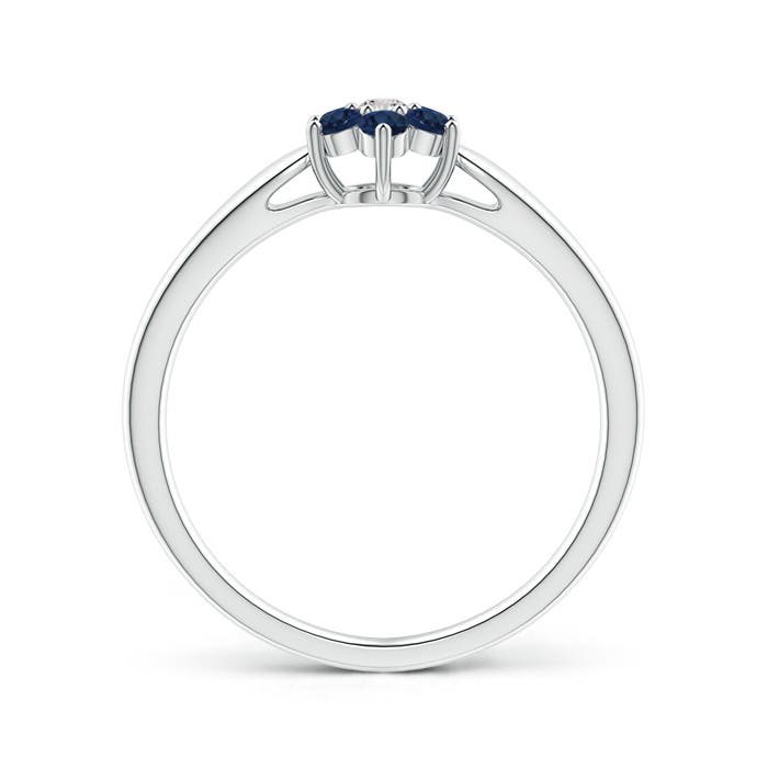 AA - Blue Sapphire / 0.34 CT / 14 KT White Gold